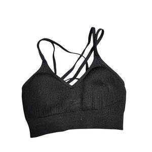 Aerie Black Strappy Sports Bra